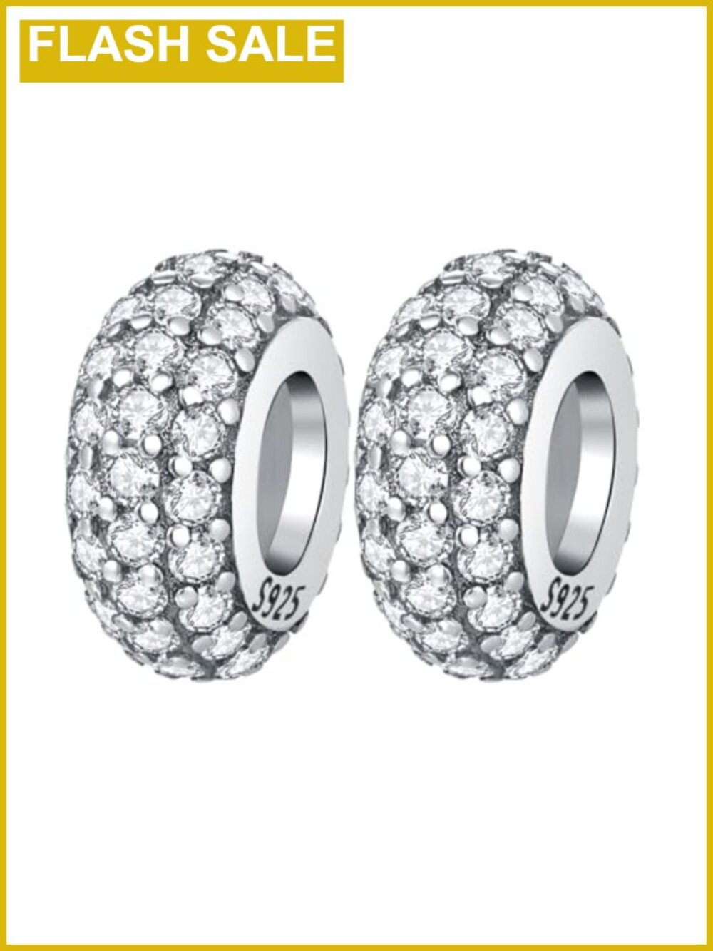 925 Sterling Silver Spacer Beads for Bracelets & Necklaces - Smooth & Pave CZ